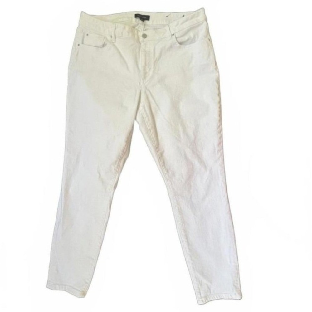 Ann Taylor Jeans White Slim Tapered Stretch Denim 14